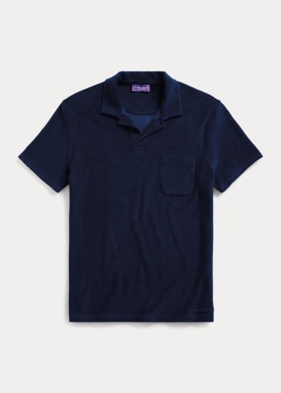 Ralph Lauren Custom Slim Fit Terry Polo Herre Danmark (NGCSU7429)